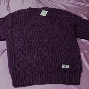 🇯🇵 WACKO MARIA ARAN WOOL SWEATER L Purple